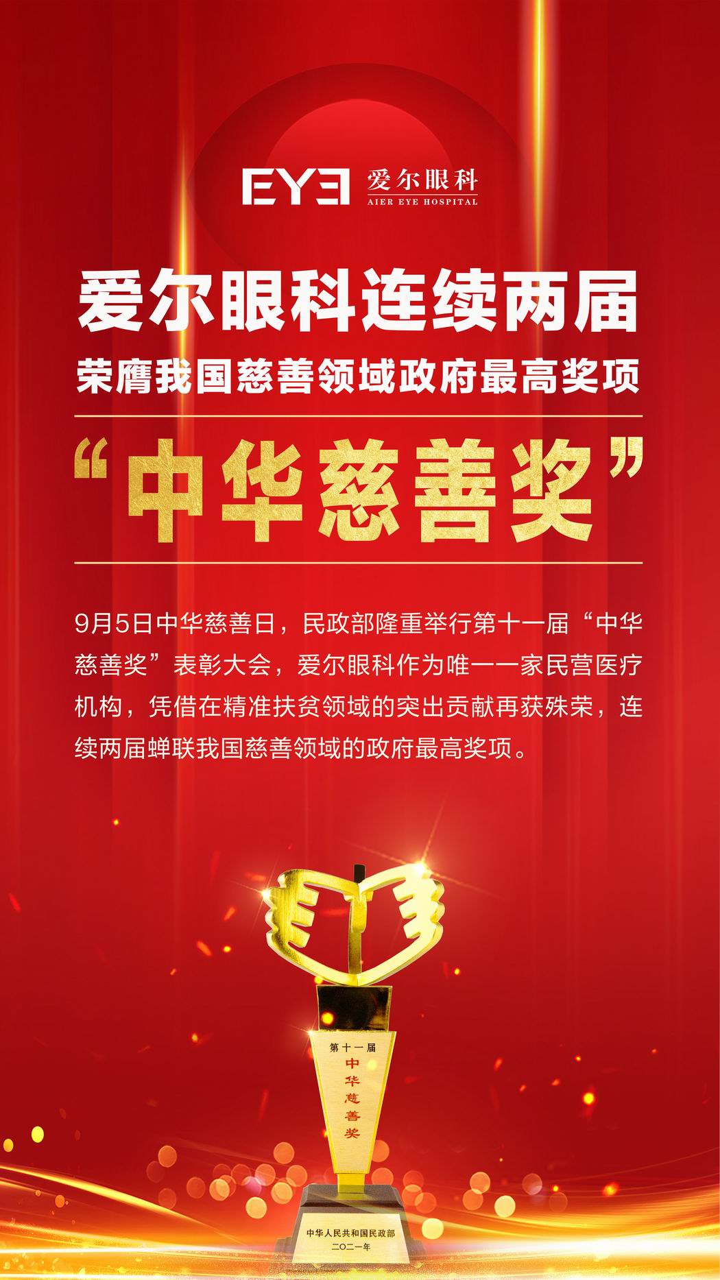 爱尔眼科荣膺第十一届民政部“中华慈善奖”(图3)